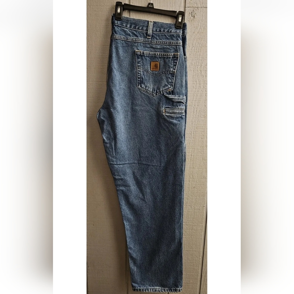 Vintage Carhartt Denim Carpenter Jeans 42X34 Medium Wash Relaxed Fit B171 DST